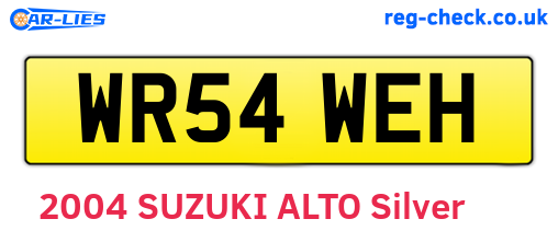 WR54WEH are the vehicle registration plates.