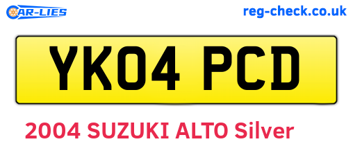 YK04PCD are the vehicle registration plates.