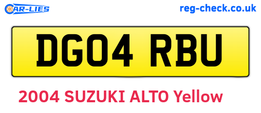 DG04RBU are the vehicle registration plates.