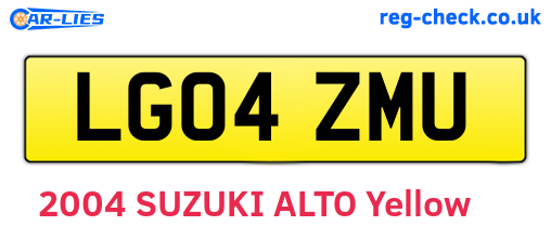 LG04ZMU are the vehicle registration plates.