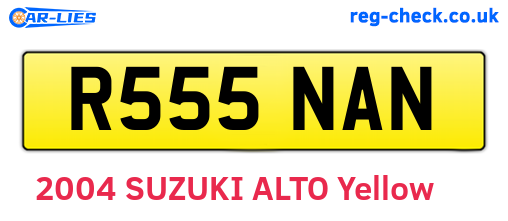R555NAN are the vehicle registration plates.