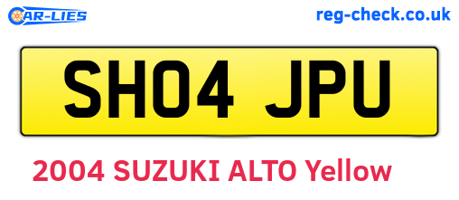 SH04JPU are the vehicle registration plates.