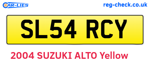 SL54RCY are the vehicle registration plates.
