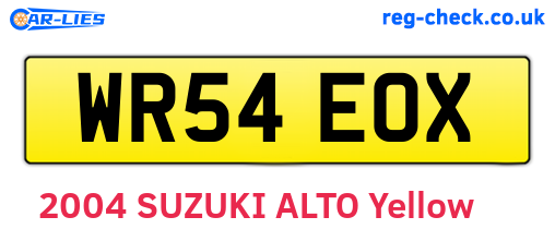 WR54EOX are the vehicle registration plates.