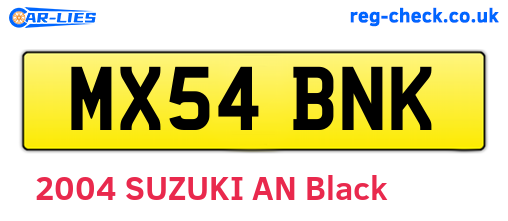 MX54BNK are the vehicle registration plates.