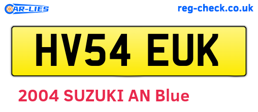 HV54EUK are the vehicle registration plates.
