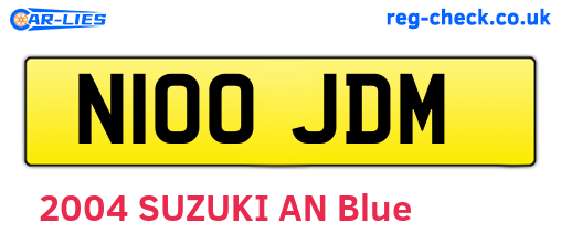 N100JDM are the vehicle registration plates.