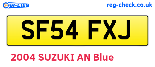 SF54FXJ are the vehicle registration plates.