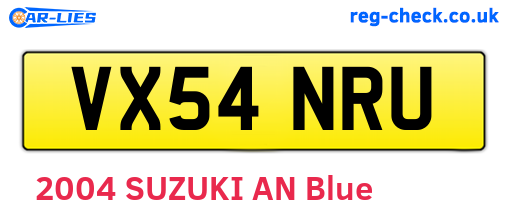 VX54NRU are the vehicle registration plates.