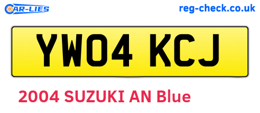 YW04KCJ are the vehicle registration plates.