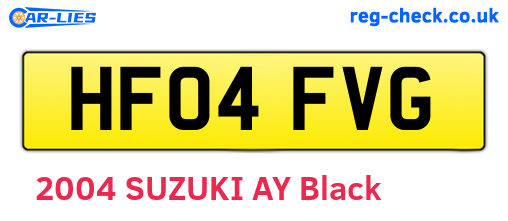 HF04FVG are the vehicle registration plates.