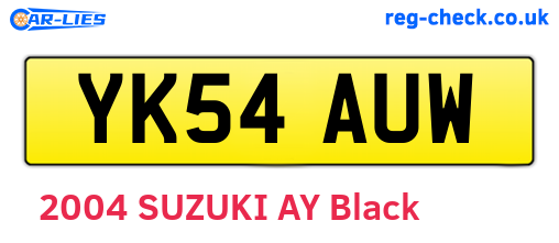 YK54AUW are the vehicle registration plates.