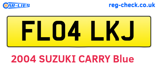 FL04LKJ are the vehicle registration plates.