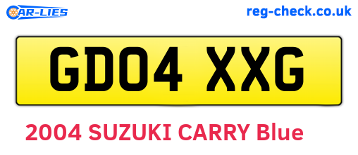 GD04XXG are the vehicle registration plates.