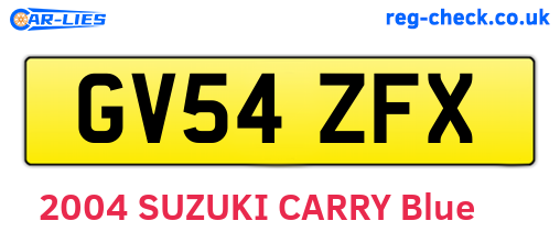 GV54ZFX are the vehicle registration plates.
