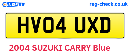 HV04UXD are the vehicle registration plates.