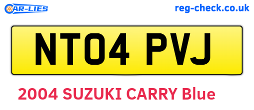 NT04PVJ are the vehicle registration plates.
