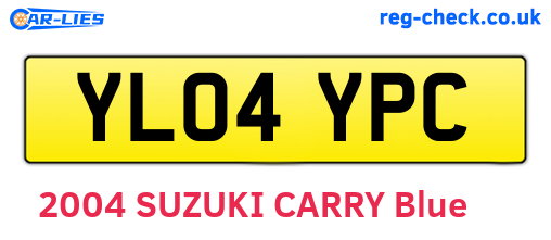 YL04YPC are the vehicle registration plates.