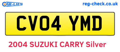 CV04YMD are the vehicle registration plates.