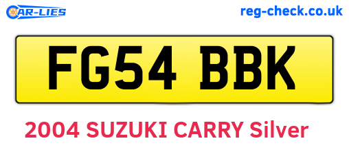 FG54BBK are the vehicle registration plates.