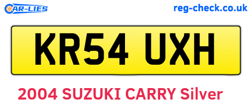 KR54UXH are the vehicle registration plates.