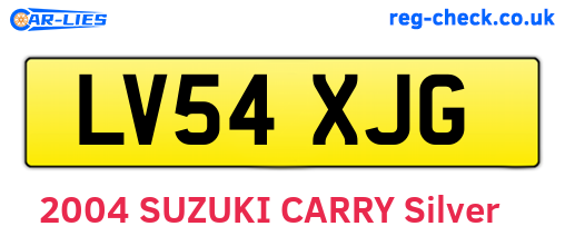 LV54XJG are the vehicle registration plates.