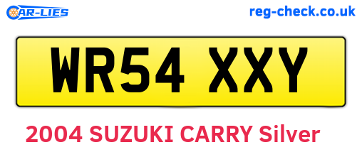 WR54XXY are the vehicle registration plates.