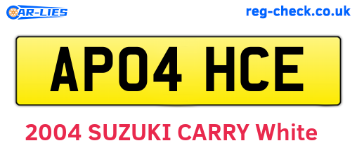 AP04HCE are the vehicle registration plates.