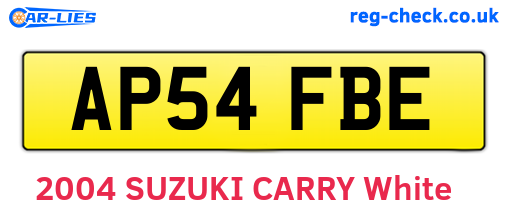 AP54FBE are the vehicle registration plates.