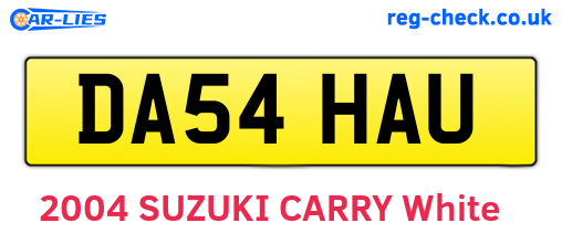 DA54HAU are the vehicle registration plates.
