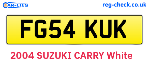 FG54KUK are the vehicle registration plates.