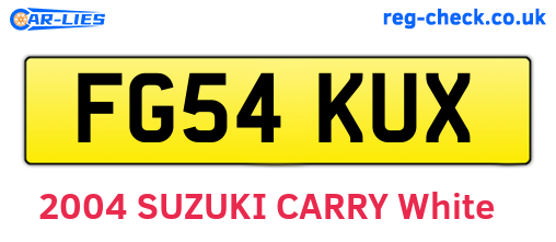 FG54KUX are the vehicle registration plates.