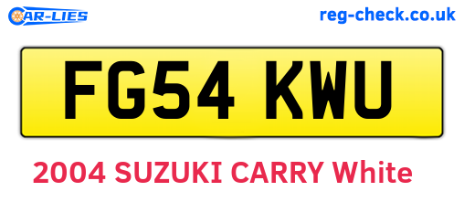 FG54KWU are the vehicle registration plates.