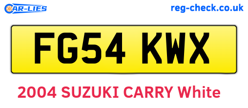 FG54KWX are the vehicle registration plates.