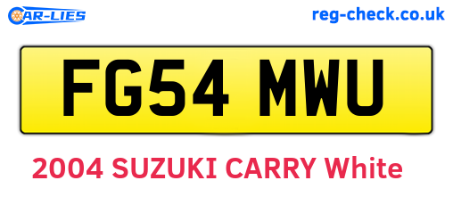 FG54MWU are the vehicle registration plates.