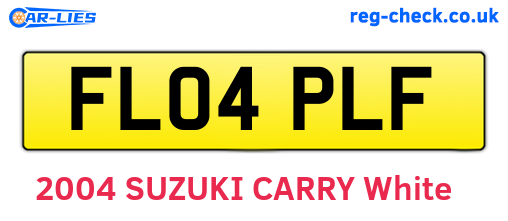 FL04PLF are the vehicle registration plates.