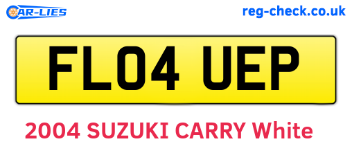 FL04UEP are the vehicle registration plates.