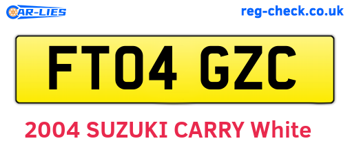 FT04GZC are the vehicle registration plates.