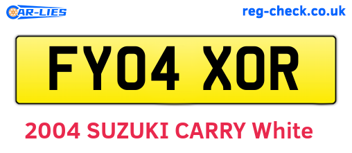 FY04XOR are the vehicle registration plates.