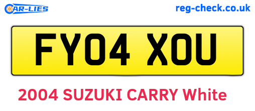 FY04XOU are the vehicle registration plates.