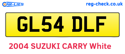 GL54DLF are the vehicle registration plates.