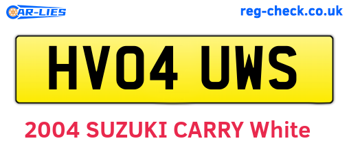 HV04UWS are the vehicle registration plates.