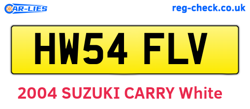 HW54FLV are the vehicle registration plates.