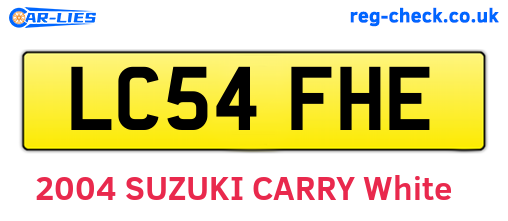 LC54FHE are the vehicle registration plates.