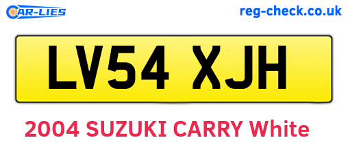 LV54XJH are the vehicle registration plates.
