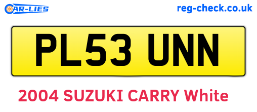 PL53UNN are the vehicle registration plates.