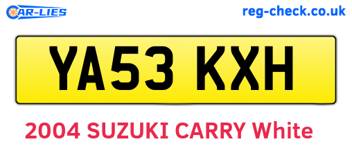 YA53KXH are the vehicle registration plates.