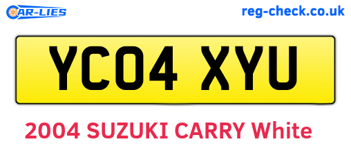 YC04XYU are the vehicle registration plates.