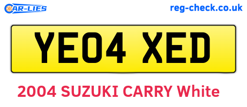 YE04XED are the vehicle registration plates.