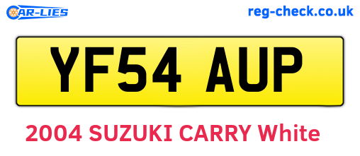 YF54AUP are the vehicle registration plates.